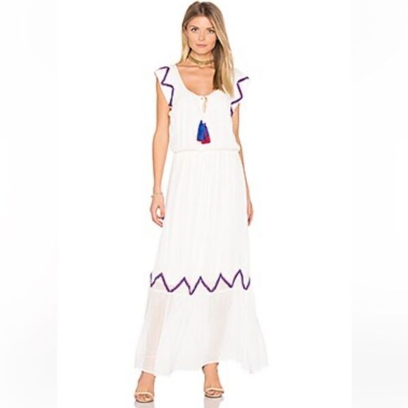 Misa Los Angeles Dresses & Skirts - Misa Los Angeles Yulma white tasseled maxi dress size S